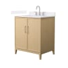 White Oak / White Quartz Top / Brushed Nickel Hardware