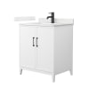 White / Giotto Quartz Top / Matte Black Hardware