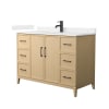 White Oak / Carrara Cultured Marble Top / Matte Black Hardware