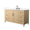 White Oak / White Quartz Top / Matte Black Hardware