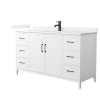 White / White Cultured Marble Top / Matte Black Hardware