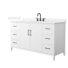 White / White Quartz Top / Matte Black Hardware