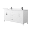 White / White Cultured Marble Top / Matte Black Hardware