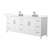 White / White Quartz Top / Matte Black Hardware