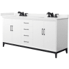 White / White Quartz Top / Matte Black Hardware