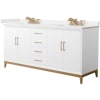 White / White Quartz Top / Satin Bronze Hardware