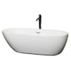 White / Polished Chrome Trim / Matte Black Faucet