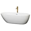 White / Polished Chrome Trim / Brushed Gold Faucet