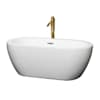 White / Polished Chrome Trim / Brushed Gold Faucet