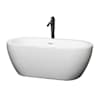 White / Shiny White Trim / Matte Black Faucet