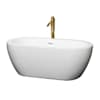 White / Shiny White Trim / Brushed Gold Faucet
