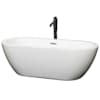 White / Polished Chrome Trim / Matte Black Faucet