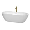 White / Polished Chrome Trim / Brushed Gold Faucet