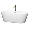 White / Polished Chrome Trim / Brushed Gold Faucet