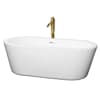 White / Shiny White Trim / Brushed Gold Faucet