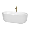 White / Polished Chrome Trim / Brushed Gold Faucet