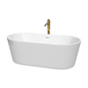 White / Shiny White Trim / Brushed Gold Faucet