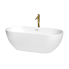 White / Polished Chrome Trim / Brushed Gold Faucet