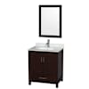 Espresso / White Carrara Marble Top / Brushed Chrome Hardware
