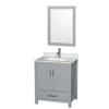 Gray / White Carrara Marble Top / Brushed Chrome Hardware