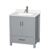 Gray / Giotto Quartz Top / Brushed Chrome Hardware