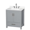 Gray / Giotto Quartz Top / Brushed Chrome Hardware