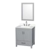 Gray / White Quartz Top / Brushed Chrome Hardware