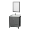 Dark Gray / White Carrara Marble Top / Brushed Chrome Hardware