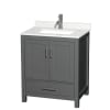 Dark Gray / Giotto Quartz Top / Brushed Chrome Hardware