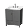 Dark Gray / Giotto Quartz Top / Brushed Chrome Hardware