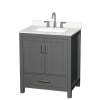 Dark Gray / White Quartz Top / Brushed Chrome Hardware