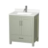 Light Green / Giotto Quartz Top / Brushed Nickel Hardware