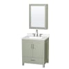 Light Green / Giotto Quartz Top / Brushed Nickel Hardware