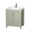 Light Green / White Quartz Top / Brushed Nickel Hardware