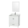 White / White Carrara Marble Top / Brushed Chrome Hardware