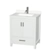 White / White Quartz Top / Brushed Chrome Hardware