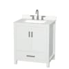 White / White Quartz Top / Brushed Chrome Hardware