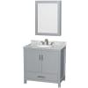 Gray / White Carrara Marble Top / Brushed Chrome Hardware