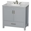 Gray / White Carrara Marble Top