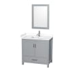 Gray / White Cultured Marble Top / Brushed Chrome Hardware