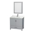 Gray / White Quartz Top / Brushed Chrome Hardware