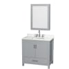 Gray / White Quartz Top / Brushed Chrome Hardware