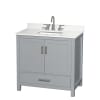 Gray / White Quartz Top / Brushed Chrome Hardware