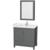 Dark Gray / Carrara Cultured Marble Top / Brushed Chrome Hardware