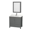 Dark Gray / White Quartz Top / Brushed Chrome Hardware