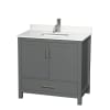 Dark Gray / White Quartz Top / Brushed Chrome Hardware