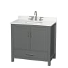 Dark Gray / White Quartz Top / Brushed Chrome Hardware