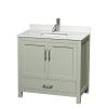 Light Green / Giotto Quartz Top / Brushed Nickel Hardware