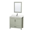 Light Green / White Quartz Top / Brushed Nickel Hardware