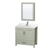 Light Green / White Quartz Top / Brushed Nickel Hardware